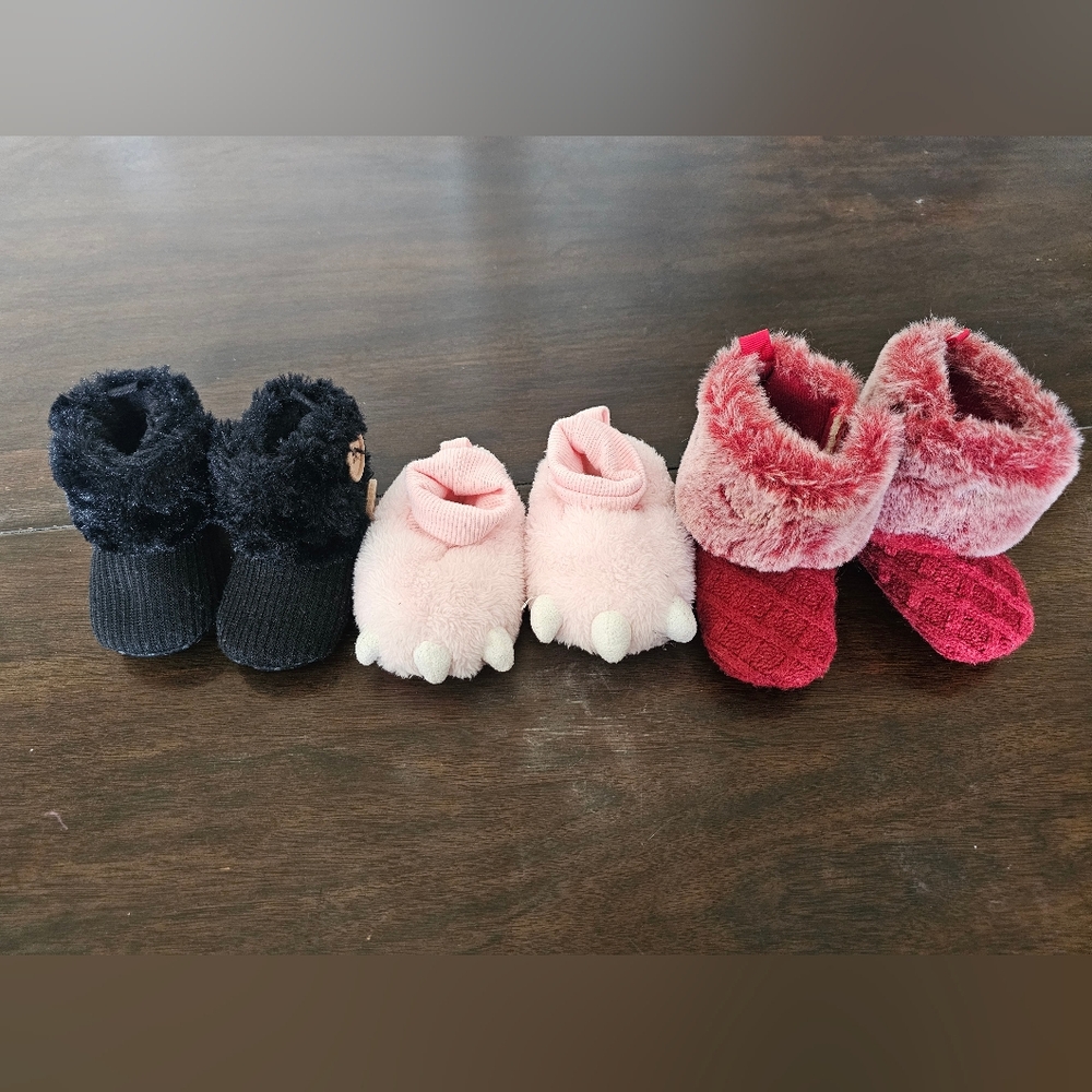 Charming Kids Booties Trio - Black, Pink, Red